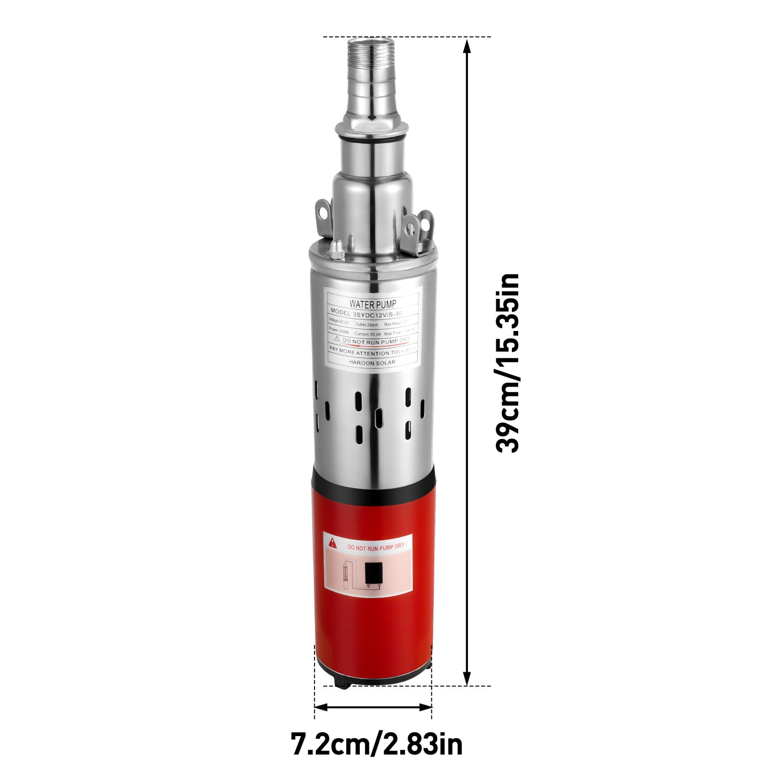 12V Deep Well Pump 3500 RPM Stainless Steel Screw Submersible Pump Portable Transfer Water Pump for Irrigation Agricultural Garden, Max Delivery 98ft Lift