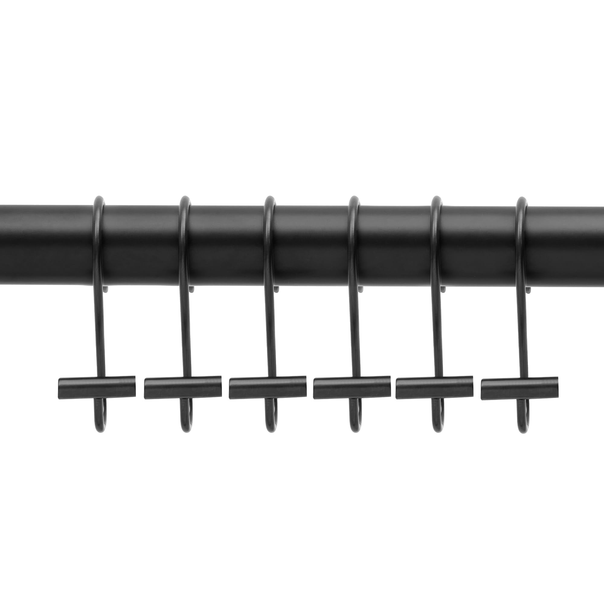 Utopia Alley Shower Rings Hooks, Shower Curtain Rings Hooks for Bathroom, Rust Resistant Shower Curtain Hooks Rings, Set of 12, Matte black