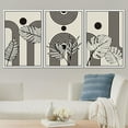 thumbnail image 2 of PixonSign Framed Canvas Print Wall Art Set Duotone Mid-Century Geometric Tropical Plants Abstract Shapes Illustrations Modern Art Boho Decorative for Living Room, Bedroom, Office - 24"x36"x3 WHITE, 2 of 5
