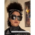 thumbnail image 2 of Gafas de sol SA106 de gran tamaño con borde con cuernos, plástico grueso, para mujer, 2 of 9