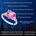 thumbnail image 2 of 925 Silver and 10K Yellow Gold Pure Pink Mystic Topaz and White Moissanite and White Diamond Engagement Ring for Women | 4.84 Cttw | Heart Shape 10MM | Gemstone November Birthstone | Size 9, 2 of 4