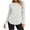 White, variant on Women's Crew Neck Long Sleeve T-Shirt Ghalytn Curved High-Low Hem Relaxed Fit Stretch Casual Basic Top