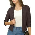 thumbnail image 7 of Dgankt Plus Size Womens Clothing Women's Thin Shrugs 3/4 Sleeve Lightweight Cropped Tops Open Front Cardigan for Dress, 7 of 7