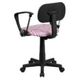 thumbnail image 2 of Chaise de bureau pivotante à imprimé zèbre rose et blanc avec appuis-ras, 2 of 4