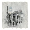 thumbnail image 3 of Ambesonne Italy Shower Curtain, Colosseum Rome Sketch, 69"Wx75"L, Beige Black, 3 of 5