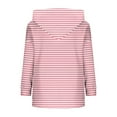 thumbnail image 6 of Ashirexll Winter Tops Womens Long Sleeve Tops Casual Zip Up Hoodie Womens Hoodies Pullover Striped Warm Wool Drawstring Hooded Sweatshirt With Pockets, 6 of 7