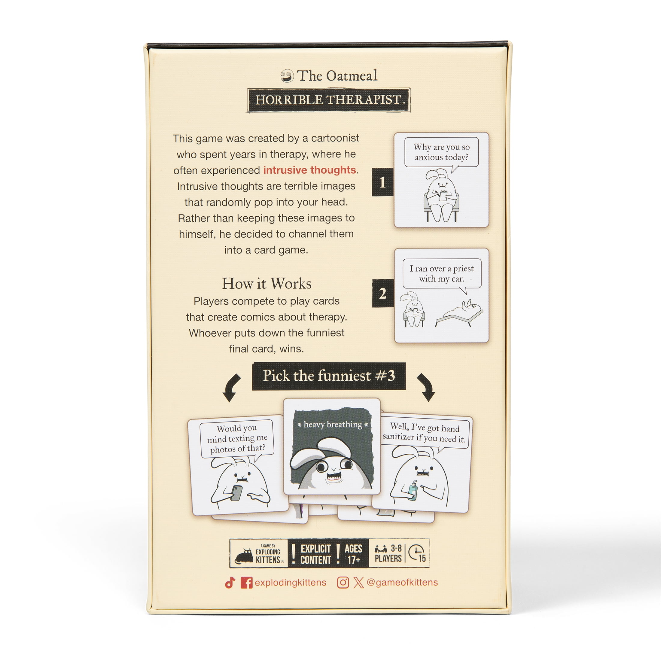 Horrible Therapist by Exploding Kittens: 3-8 Players - Ages 17+ - 15 Minutes to Play - Comic Building Card Game - Ideal for Party, Game Night