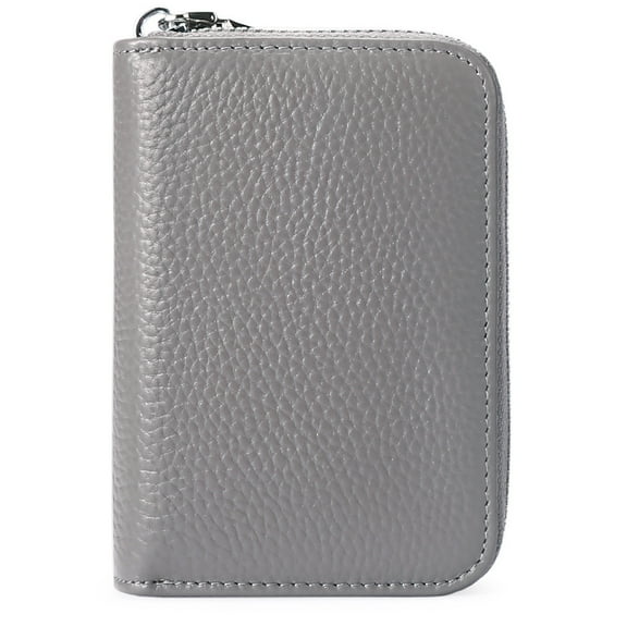 Radetop top cowhide small card bag, RFID shielding, zipper, business card wallet