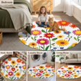 thumbnail image 5 of Round Rugs 4Ft, Sunflower Round Area Rug Washable Indoor Throw Carpet, Spring Floral Summer Botanical Colorful Soft Non Slip Circle Rug for Kitchen Nursery Room Home Decor Aesthetic, 5 of 8