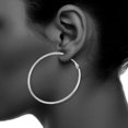 thumbnail image 5 of X & O Women's Silver Plated Polished 50mm Round Hoop Earrings, 5 of 7