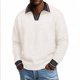 thumbnail image 1 of Ceisia Men's Oversize Ribbed Two-in-One Long-Sleeve Knit Top Multi-Solid for Winter-Spring Gift, 1 of 7
