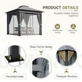 thumbnail image 6 of Devoko 8×8 ft Outdoor Pop Up Gazebo with Mosquito Netting，Double Roof Gazebo with Double Curtains for Backyard, Garden and Patio,Gray, 6 of 7