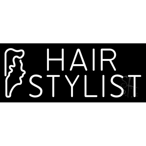 Hair Stylist LED Neon Sign 13 x 32 - inches, Black Square Cut Acrylic Backing, with Dimmer - Bright and Premium built indoor LED Neon Sign for Defence Force.