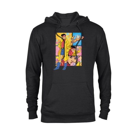 Marvel Studios X-Men ’97 Jubilee Powers & Logo Action Panels- Pullover Hoodie for Adults - Customized-Black