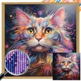 thumbnail image 1 of (ZQA1668) Diamantes AB Parciales Diamantes Completos Gatos Coloridos Series Diamantes Pinturas Diamantes Resina 40*40 CM Tamaño Lienzo 45*45 Cm, 1 of 9