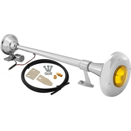 Weather Station Roof Mount Vixen Horns Loud 145dB Single Chrome Plated Train Air Horn with Weather Protection Cover and Light, Ideal for exterior roof mounting on Emergency Vehicle,Fire Truck,Ambulance,Semi,Rv,Boat 12V VXH1164Y ()