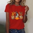 thumbnail image 2 of Women's Casual Pumpkin Print T Shirt Short Sleeve Crewneck Loose Fit Tee for Everyday, 2 of 6