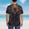 thumbnail image 3 of Lsque Garden Meditating Weasel pattern Hawaiian Shirt for Men, Unisex Summer Beach Casual Short Sleeve Button Down Shirts-3X-Large, 3 of 9