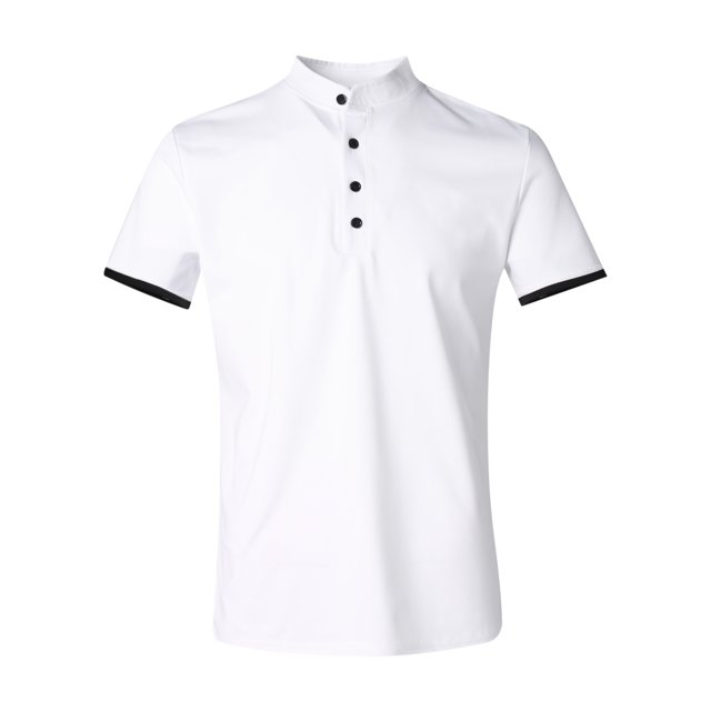 ZAXARRA Men? s Tops V-Neck Short Sleeve Pullover Polo Shirt with Buttons