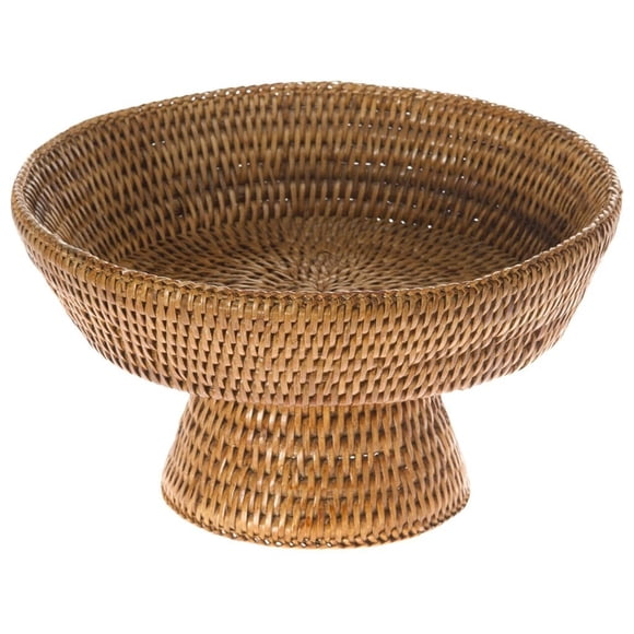 KOUBOO La Jolla Rattan Fruit Bowl, Decorative Kitchen Basket, Wicker Storage Bowl for Fruit, Vegetables, Modern Home Decor, Servi