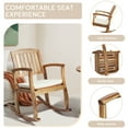 thumbnail image 3 of Zimtown Acacia Wood Rocking Chair for Outdoor and Indoor, Wooden Rocker w/ Cushion for Patio Garden Deck Poolside, Teak Color, 3 of 9