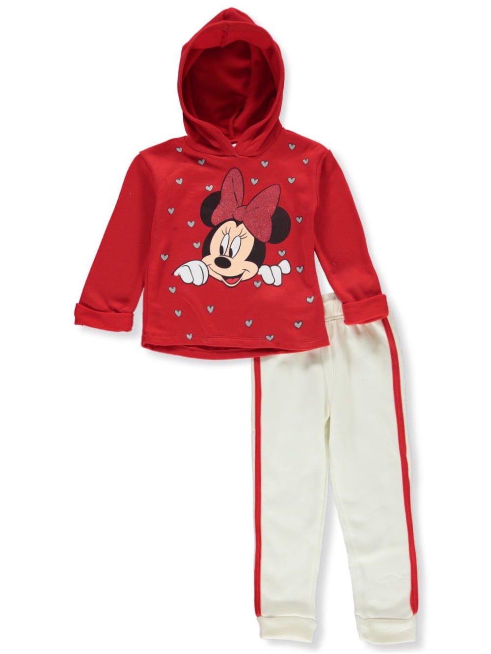 Disney Minnie Mouse Girls/' Heart Print 2-Piece Sweatsuit Outfit