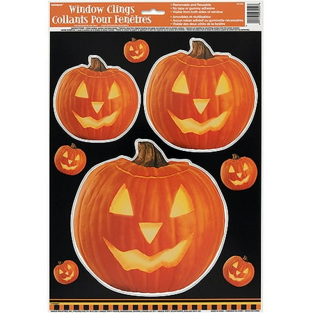 Pumpkin Glow Halloween Window Cling Sheet, 1ct