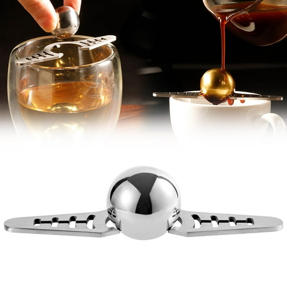 Stainless Steel Coffee Ice Sphere Chiller, Rapid Cooler Ball Reduces Acidity Without Diluting Flavor, Freezer-Safe Tool Fits Most Cups, Great for Iced Coffee, Wine & , A Pour-Over Coffee Ice Ball