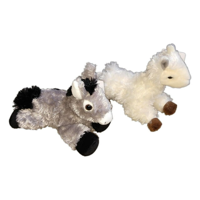DONKEY & LLAMA Mini Flopsie 8" Stuffed Animal Plush by Aurora, Set of 2 ...