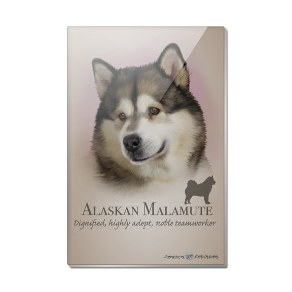 Alaskan Malamute Dog Breed Rectangle Acrylic Fridge Refrigerator Magnet