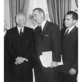 thumbnail image 2 of President Eisenhower And Future Presidents Lyndon Johnson And Richard Nixon. White House Oval Office History, 2 of 2