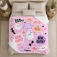 thumbnail image 5 of Playful Cute autumn celebration Pink decorative motif Pumpkin Pattern Dense, Festive autumn celebration Scene, Warm Flannel Blanket for Living Room and Family Room, Art Lovers autumn celebration, 5 of 9