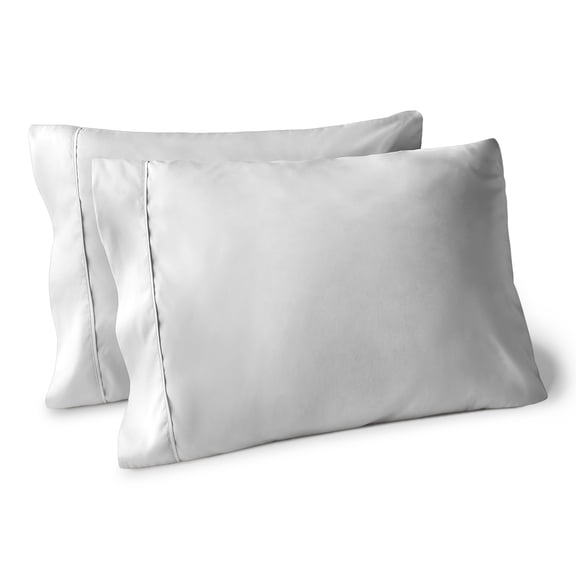 Bare Home Juego de Fundas de Almohada Colección Premium 1800, Doble Cepillado, Ultra Suave, Tamaño Estándar, Gris Nube, 2 Unidades