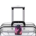 thumbnail image 3 of Rocae Neon Futuristic Dragon for Leather Luggage Baggage Tags ID Label Privacy Cover ID Label with Stainless Steel Loop and Address Card, 3 of 5