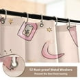 thumbnail image 5 of 4-Piece Bathroom Set with Waterproof Shower Curtain with Non-Slip Bath Mat, U-Shaped Mat & Toilet Lid Cover Pastel Pink Witchy Items, 5 of 8