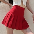 thumbnail image 2 of Women Girls High Waist Mini Skater Skirt Flared Casual Pleated Short Skirt,School Uniform Pleated Skater Tennis Skirt with Lining Shorts A-line Mini Skirt, 2 of 5