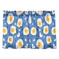 thumbnail image 7 of Yayeee Kitchen Curtains Tier Pair Light Filtering 27"x36" Rod Pocket Short Cafe Window Panel, Cute Fried Eggs, 7 of 7