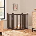 thumbnail image 6 of Freestanding Pet Gate 3-Panel Wooden Dog Fence with 2 Support Feet Folding Dog Gate for Indoor, Stairs, Doorways, Halls, Kitchen Wooden Pet Barrier Espresso 36" H, 6 of 6