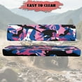 thumbnail image 3 of FKELYI Camo Pink Blue Black Print Mule Bench Seat Cover 2 Pcs Set Dustproof UTV Seat Cover Compatible with Kawasaki Mule 600/610 Washable Seats Protector Decor, 3 of 7