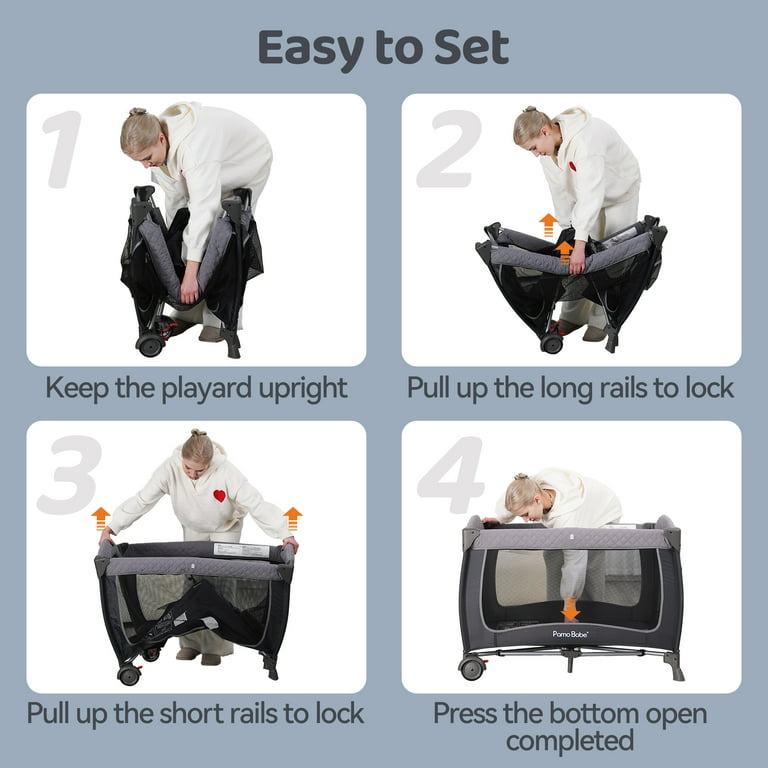 Pamo Babe 3-in-1 Portable Playard with Bassinet & Changer photo 3