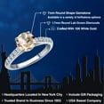 thumbnail image 2 of Gem Stone King 10K White Gold Peach Morganite and Lab Grown Diamond Engagement Ring for Women | 1.35 Cttw | Round 7MM | Gemstone October Birthstone | Size 7, 2 of 6