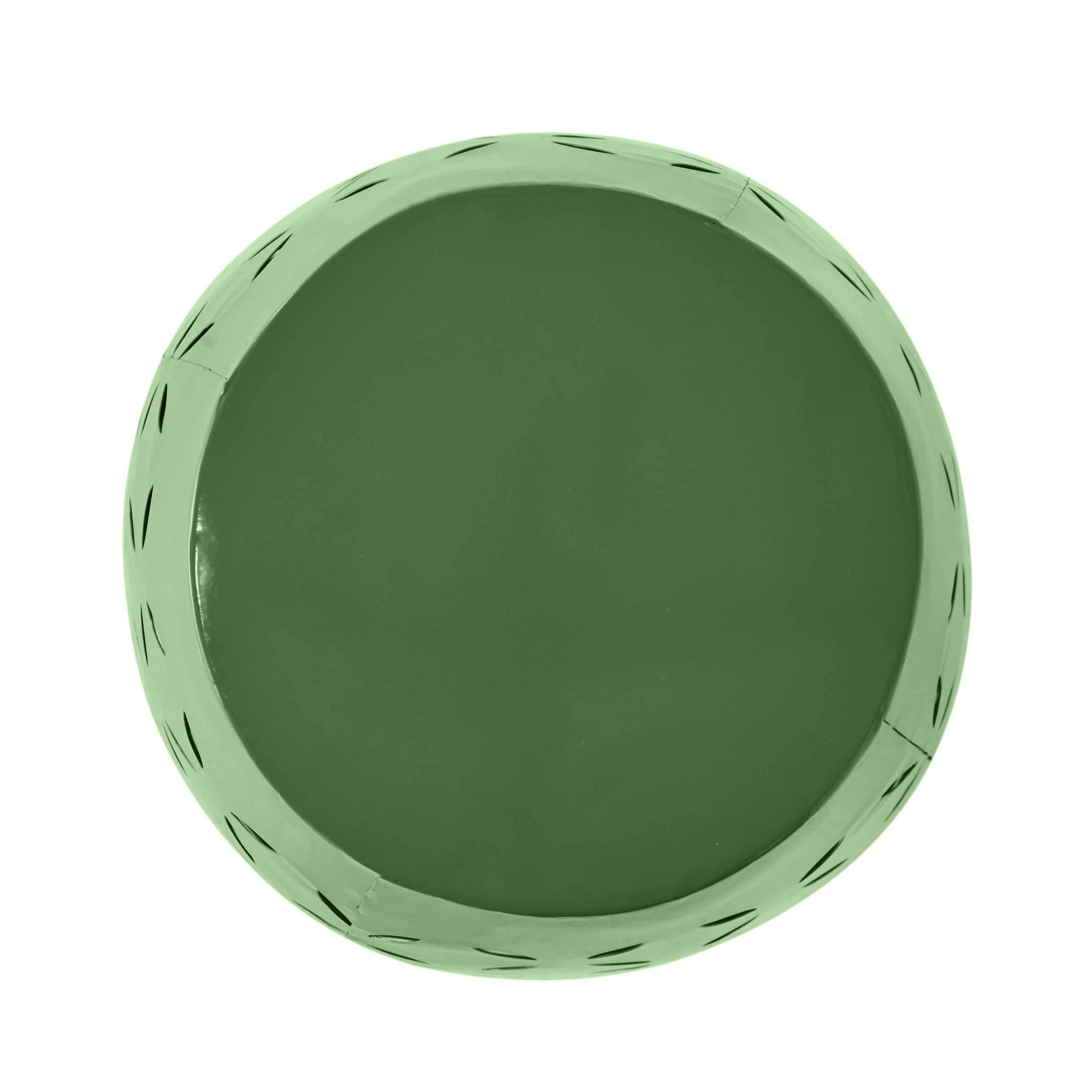 Leumius 12" Outdoor Side Table,All-Metal End Table,Barrel Indoor Outdoor Accent Table for Patio/Outdoor,Green