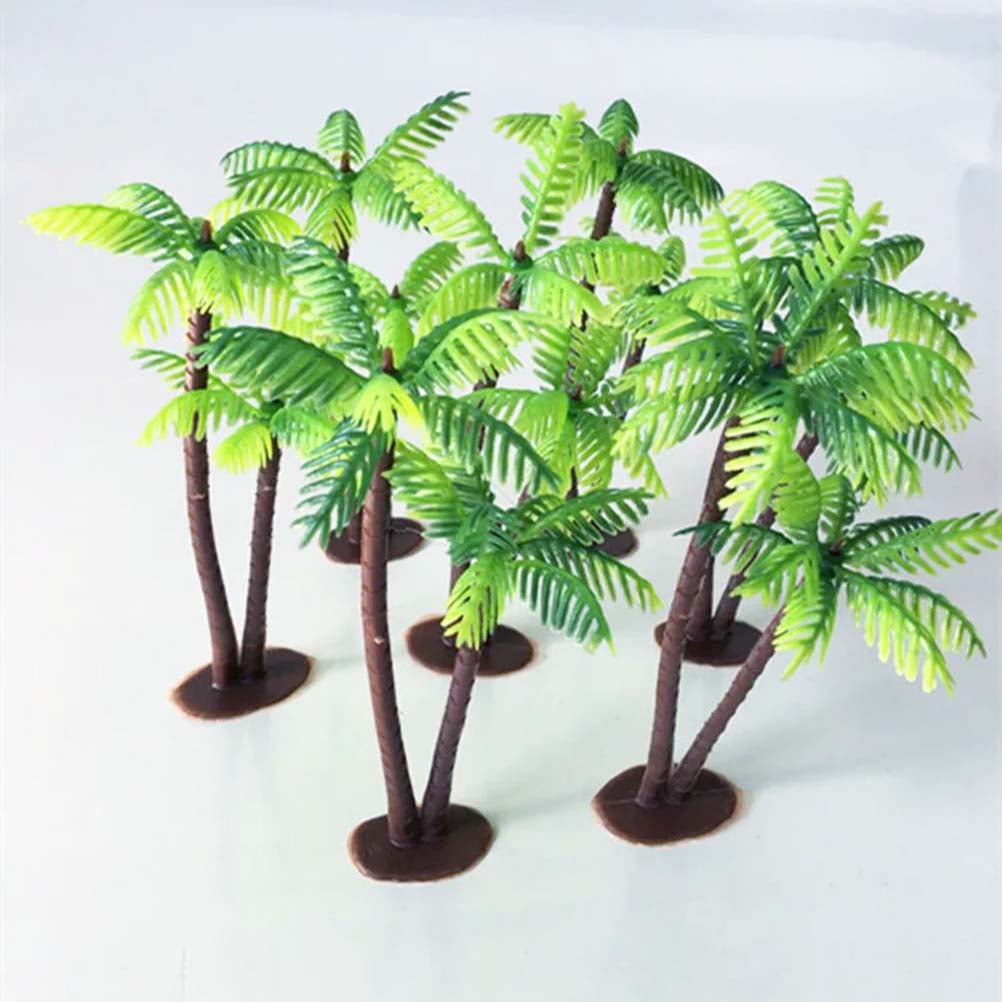 Frcolor 12Pcs Plastic Coconut Palm Tree Miniature Plant Pots Bonsai
