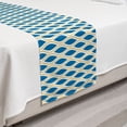 thumbnail image 2 of Abstract Bed Runner, Ogee Inspired Retro Pop Art Repetitive Vertical Waves Illustration, Decorative Accent Bedding Scarf for Hotels Homes and Guestrooms, Twin, Sea Blue and Pale Camel, by Ambesonne, 2 of 2