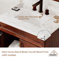 thumbnail image 3 of Boyel Living 30 inch Bathroom Vanity Marble Counter-Top Ceramic Basin Antique Brown Solid Wood Bathroom Cabine with Mirror, 3 of 7