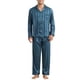 thumbnail image 1 of INSPIRAR CHIC Conjunto de Pijamas Casuales de 2 Piezas de Satén de Manga Larga a Rayas para Hombre Día del Padre S Azul Oscuro, 1 of 6