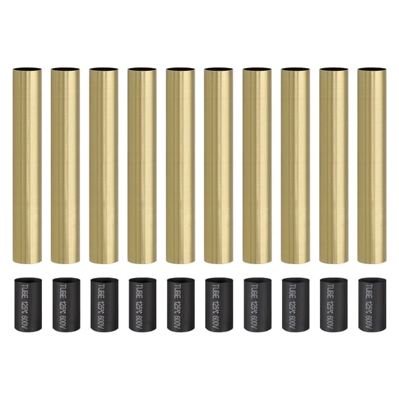 Uxcell Tall Candle Covers Sleeves Metal E12 Chandelier Socket Sleeves for Chandeliers Decoration Bronze 6" 10 Pcs