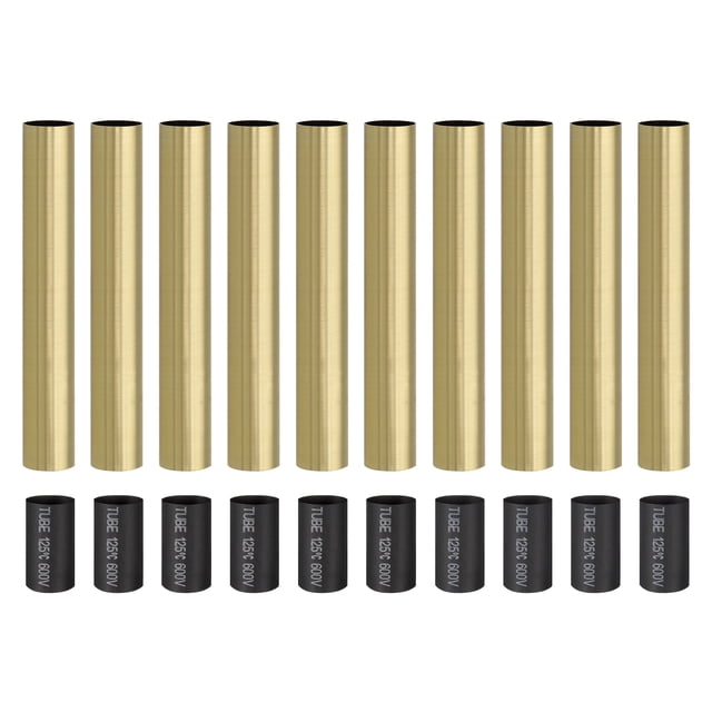 Uxcell Tall Candle Covers Sleeves Metal E12 Chandelier Socket Sleeves for Chandeliers Decoration Bronze 6" 10 Pcs