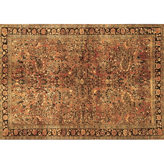Ahgly Company Indoor Rectangle Oriental Brown Traditional Area Rugs, 5' x 7'