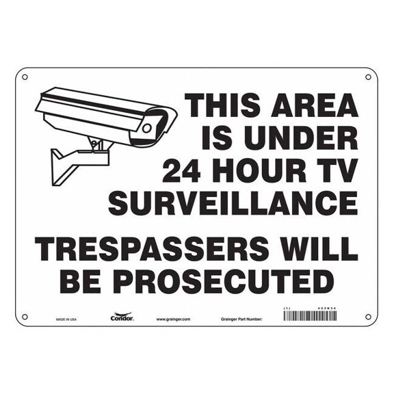 Condor Safety Sign,10 in x 14 in,Polyethylene 453N34